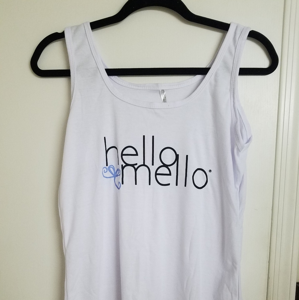 Hello Mello White Tank L/XL